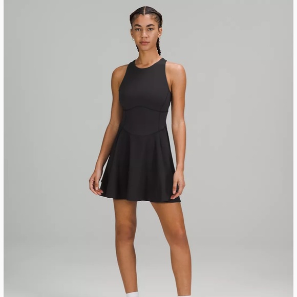 lululemon black tennis dress Illusion dress 2XL / Black